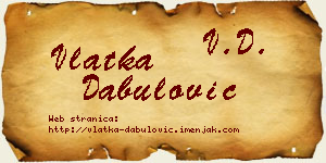 Vlatka Dabulović vizit kartica